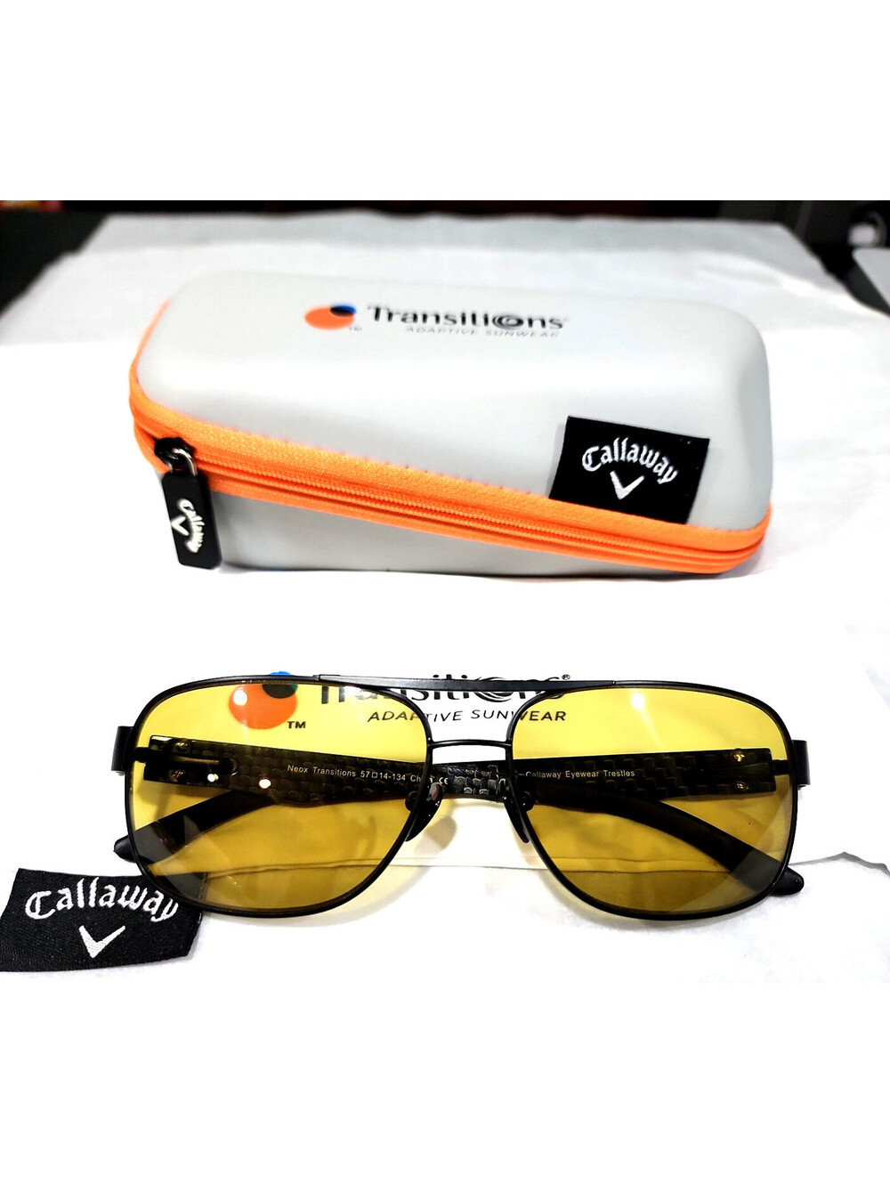 Callaway Trestles Golf Sunglasses NEOX Transitions Photochromic 57-14 134 w Case